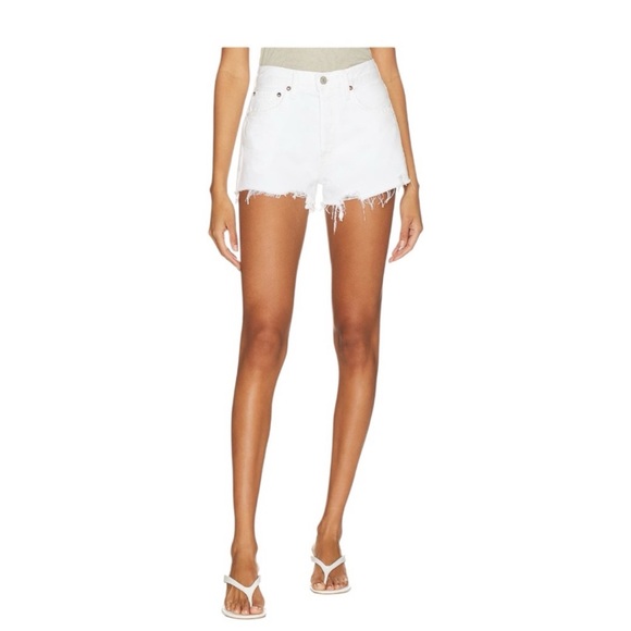 NWT Agolde Parker Vintage Cut Off Denim Shorts in Dough White Size 32 - Picture 2 of 14